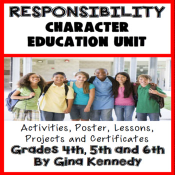 Preview of Responsibility Character Education Unit, No-Prep Lessons, Activities & Projects