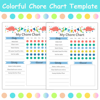Responsibility Chore Chart for Kids / Daily Weekly Routine Reward
