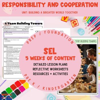 Preview of Responsibility + Cooperation Unit | SEL | Social Emotional Learning | Prep Pre-K