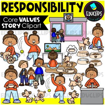 Preview of Responsibility | Core Values - Short Story Clip Art Set {Educlips Clipart}