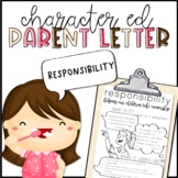 Responsibility Parent Letter | Character Education | SEL |