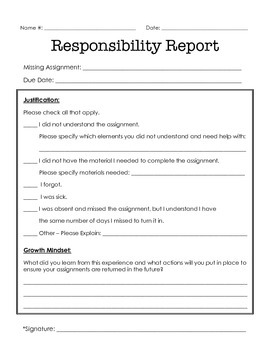 Preview of Responsibility Report - missing assignment form