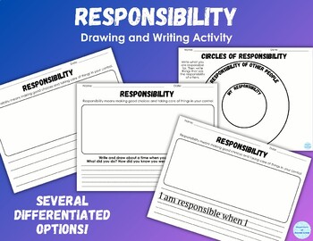 Preview of Responsibility SEL Drawing and Writing Activity