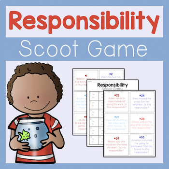 Preview of Responsibility Scoot Game Activity For Character Education Lessons