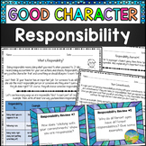 Responsibility Worksheets & Activities (Good Character)