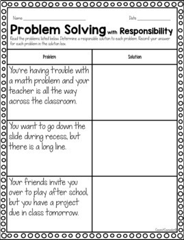 responsibility worksheets digital pdf 12 worksheets character counts