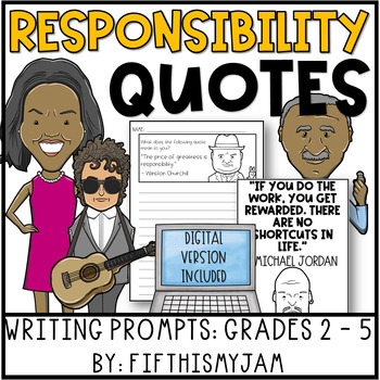 Preview of Responsible Quotes Writing Prompts | Digital Included