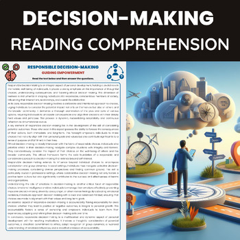 Preview of Responsible Decision Making Reading Worksheet | Social Emotional Learning