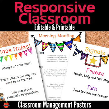 Responsive Classroom Management Posters: Morning Meeting, choice ...