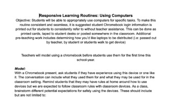 Preview of Responsive Learning Routines: Using Computers/Chromebooks
