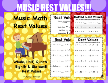 Preview of Rest Values (Music Math)