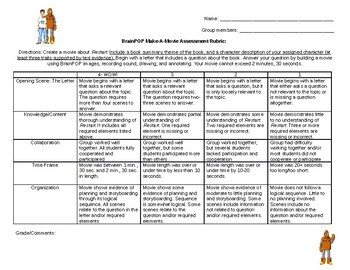 Preview of Restart Book Project- BrainPOP Make-A-Movie