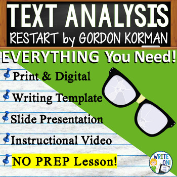 Preview of Restart by Gordon Korman - Text Based Evidence - Text Analysis Essay Writing