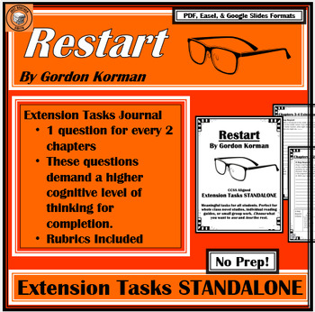 Preview of Restart | EXTENSION TASKS |Discussion Questions for Enrichment |Gordon Korman