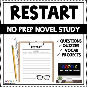 Preview of Restart (Gordon Korman) Complete No Prep Novel Study BUNDLE - PDF & Google