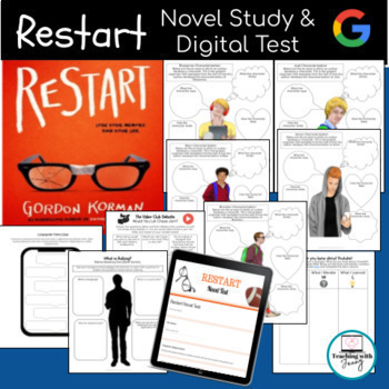 Preview of Restart Novel Study + Test: Digital or Printable Activities [Gordon Korman]