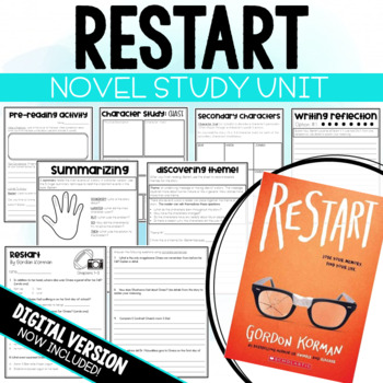 Preview of Restart Novel Study Unit -Literature Circle Unit- Comprehension Questions