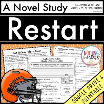 Preview of Restart Novel Study Unit | Comprehension with Activities and Tests