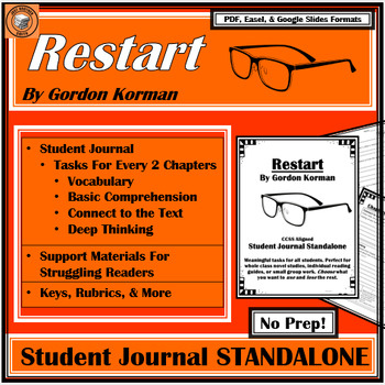 Preview of Restart | STUDENT JOURNAL | Reading Guide | Book /Novel Study | Gordon Korman