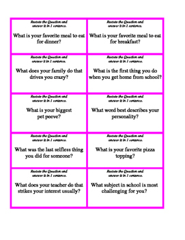 Restate and Answer Station Cards by D Hodgson | Teachers Pay Teachers