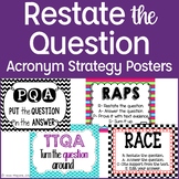 Restate the Question Acronym Strategy Posters | Answering Questions