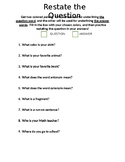 Restate The Question Practice Worksheets & Teaching Resources | TpT