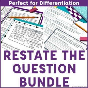 Preview of Restate the Question Practice | Answering Open Ended Questions | TTQA PQA
