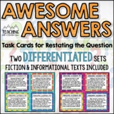 Restate the Question Task Card Activity