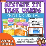 Restate the Question Task Cards (Advanced Set for Grades 4-8)