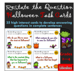 Restate the Question Task Cards- Halloween