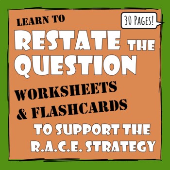 Preview of Restate the Question - Worksheets and Flashcards