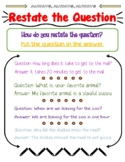 Restate the Question in the Answer Poster Anchor Chart