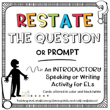 Preview of Restate the Question or Prompt - Introductory Practice Activities