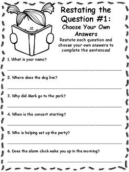 Restating The Question Practice