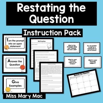 Preview of Restating the Question Instruction Pack