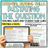 Restating the Question Reading Lesson | Slideshow and Lessons