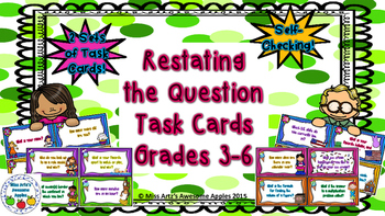 Restating the Question Task Cards - Grades 3-6 by Miss Artz's Awesome