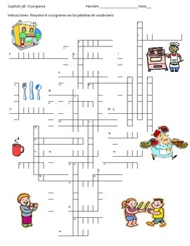 Restaurant Crossword Puzzle (Realidades B Ch 5B) by SenoraSol TPT