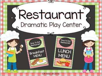 Preview of Restaurant Dramatic Play Set