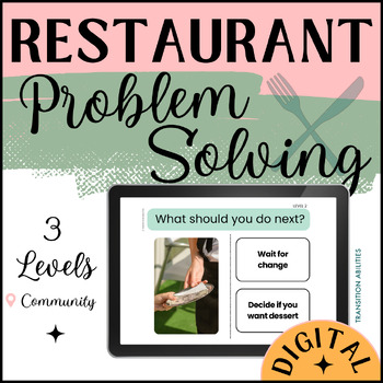 Preview of Restaurant Etiquette Problem Solving | 3 Levels | Google Slides DIGITAL Activity