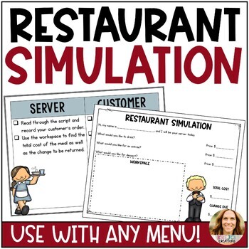 Preview of FREE Restaurant Simulation - Add and Subtract Money Math Center