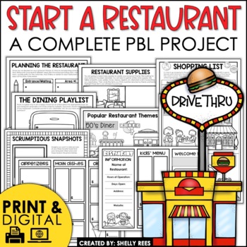 Preview of Restaurant Menu Project Based Learning PBL | Menu Math