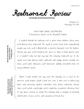 essay about restaurant