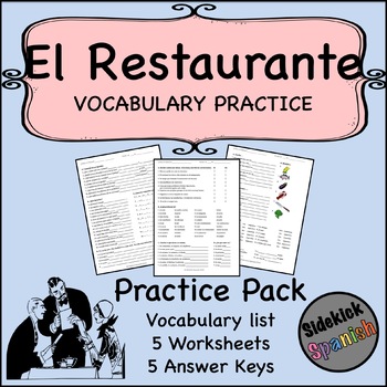 restaurant vocabulary teaching resources teachers pay teachers