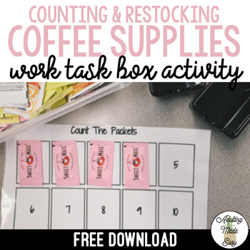 Preview of FREE Restocking Coffee Supplies Work Task Box Activity