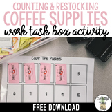 FREE Restocking Coffee Supplies Work Task Box Activity