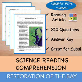Preview of Restoration of the Chesapeake Bay - Reading Passage x10 Questions(EDITABLE)