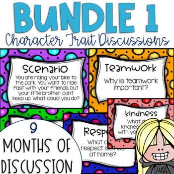 Preview of Character Trait Discussions and Restorative Circles Bundle 1 Editable 