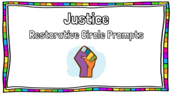 Preview of Restorative Circle Prompts- Justice