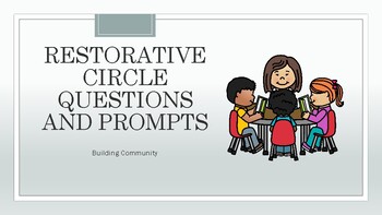 Preview of Restorative Circle Questions and Prompts: Building Your Elementary Community